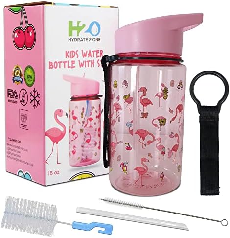 Reduce 18oz Plastic Flamingo Hydrate Tritan Kids Water Bottle with Straw  Lid 1 ct